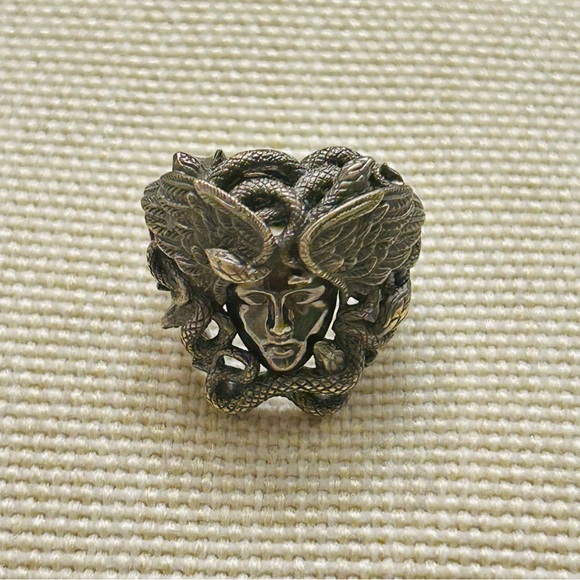 Authentic Versace Medusa Gun Metal Ring - Picture 4 of 7